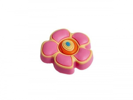 Butoni mobila - Buton T-500 floare roz cauciuc