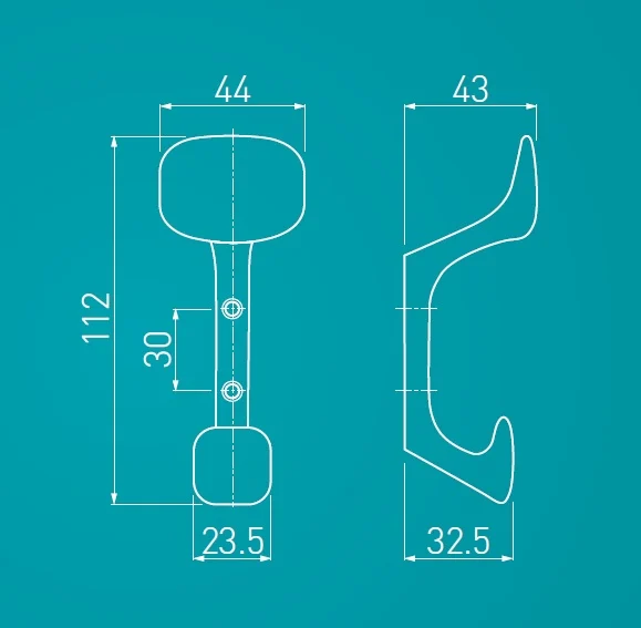 Cuier TOLEDO C0 simplu, finisaj Aluminiu [2]