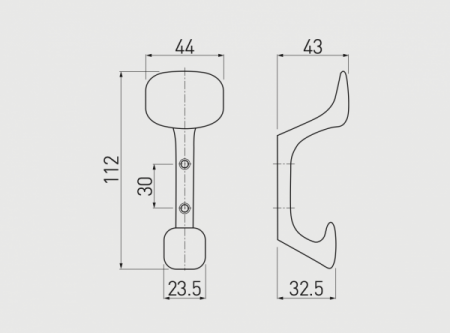Cuier TOLEDO C0 simplu, finisaj Negru mat [1]