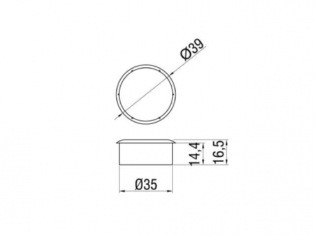 Maner ingropat rotund 273-35 Negru [1]