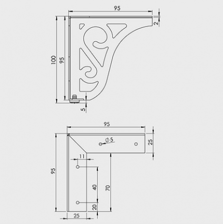 Picior KAX 100mm Crom [1]