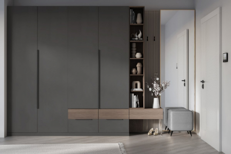 Picior mobila ANCHOR, H=120mm, otel, Negru mat [3]