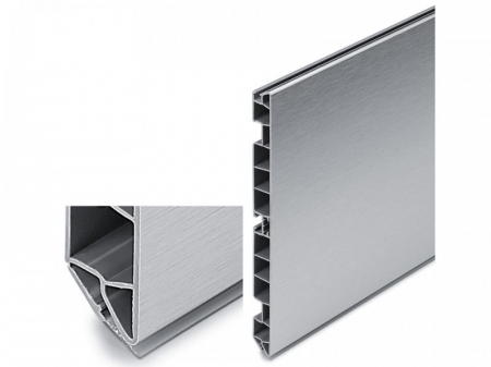 Plinta si inaltator blat - Plinta aluminiu lucios H=100MM 4ML COEXTRUDAT