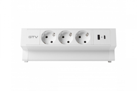 Priza de mobila BASCO, 3x prize schuko, USB A+C, cablu 1,5m, alba, cu fixare [1]