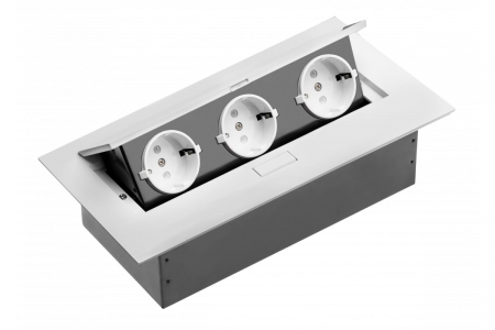 PRIZE INCORPORABILE - PRIZA DREPTUNGHIULARA ALBA 3 SCHUKO