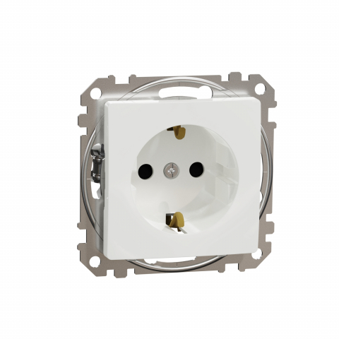 Schnider Sedna - Priza simpla schuko cu protectie copii Schneider Sedna alb SDD111021