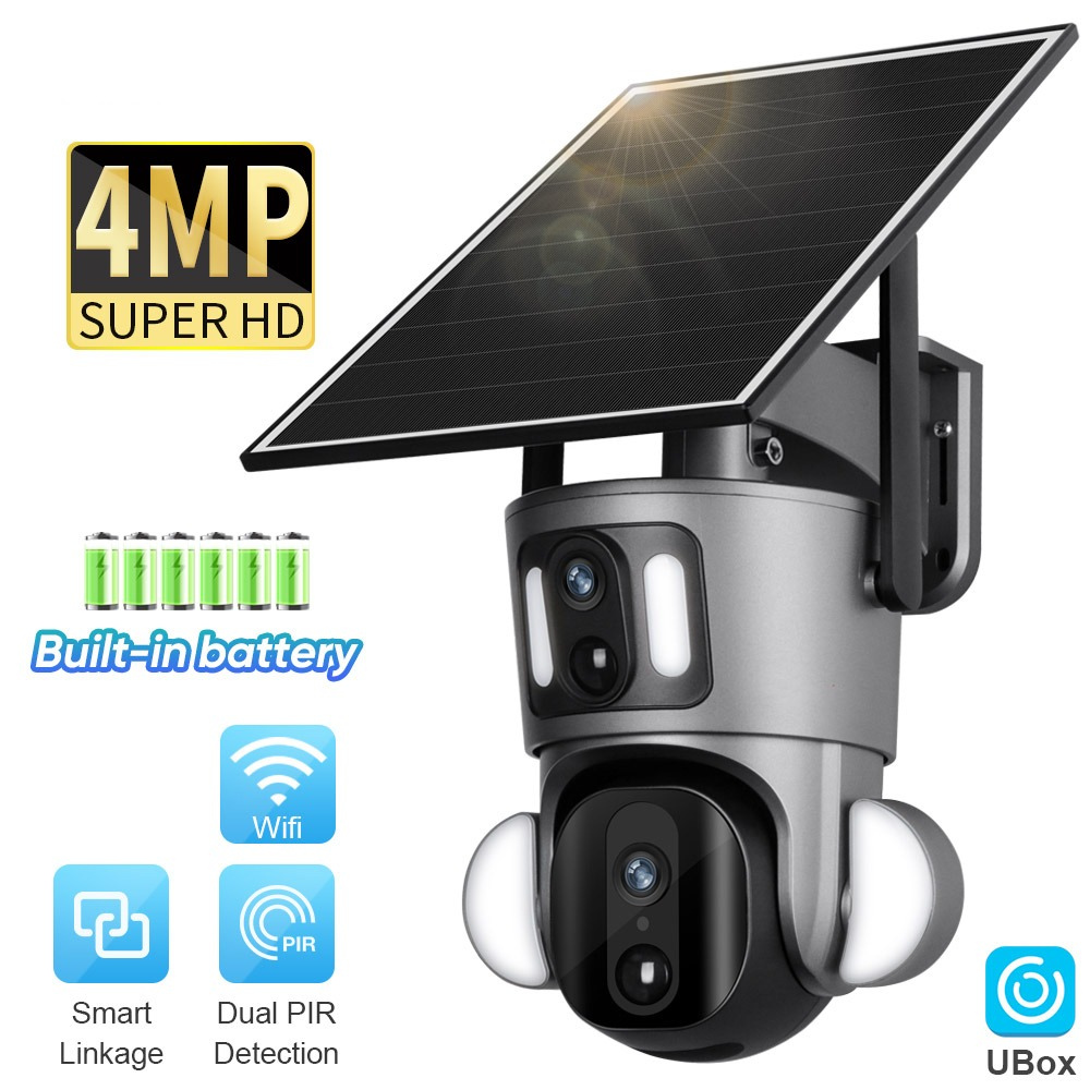 Camera de supraveghere Milmatt, 2K, Wifi, PTZ, Dual Camera, 4MP, Incarcare Solara, Rotire Din Aplicatie, Rezistenta La Apa IP 66 [1]