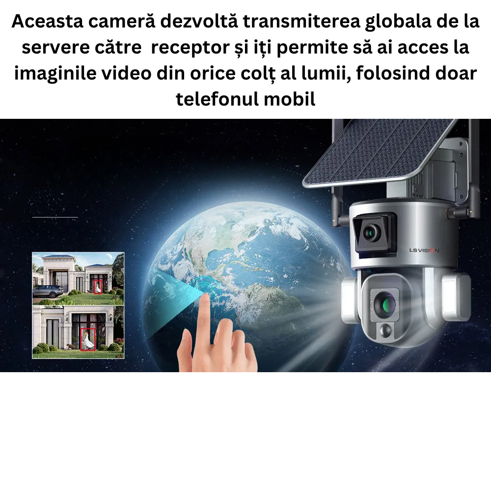 Camera de supraveghere Milmatt, 4G 4K Ultra HD, Dual Camera 4MP+4MP, 10X Optical ZOOM, Incarcare Solara, Rotire Din Aplicatie, Rezistenta La Apa IP 66 [6]