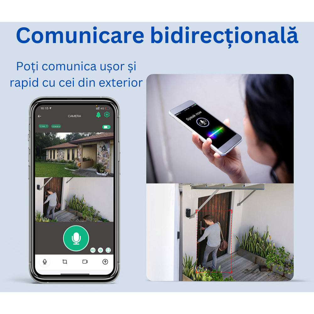 Camera de supraveghere Milmatt, 4G, HD, 3MP, Incarcare cu panou Solar, Rotire Din Aplicatie, PIR, alarma, comunicare bidirectionala, Rezistenta La Apa IP 66 [7]