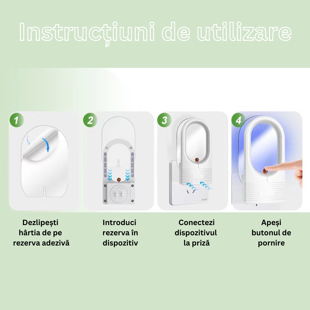 Dispozitiv anti tantari, Milmatt, electric, cu leduri UV, 5 rezerve cu lipici dublu adezive, 68 mm x 140 mm [7]