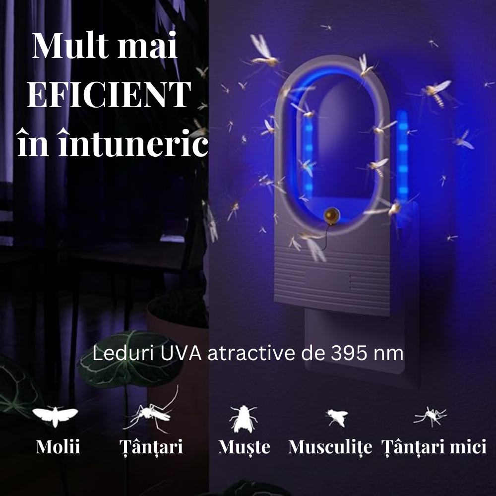 Dispozitiv anti tantari, Milmatt, electric, cu leduri UV, 5 rezerve cu lipici dublu adezive, 68 mm x 140 mm [3]