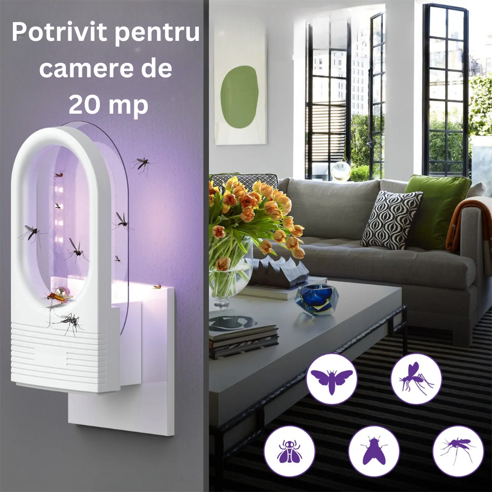 Dispozitiv anti tantari, Milmatt, electric, cu leduri UV, 5 rezerve cu lipici dublu adezive, 68 mm x 140 mm [5]