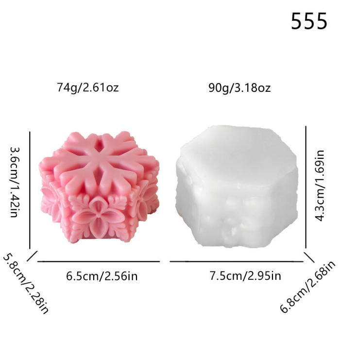 Matriță din silicon pentru lumânări de Crăciun – model decorativ de iarnă [4]