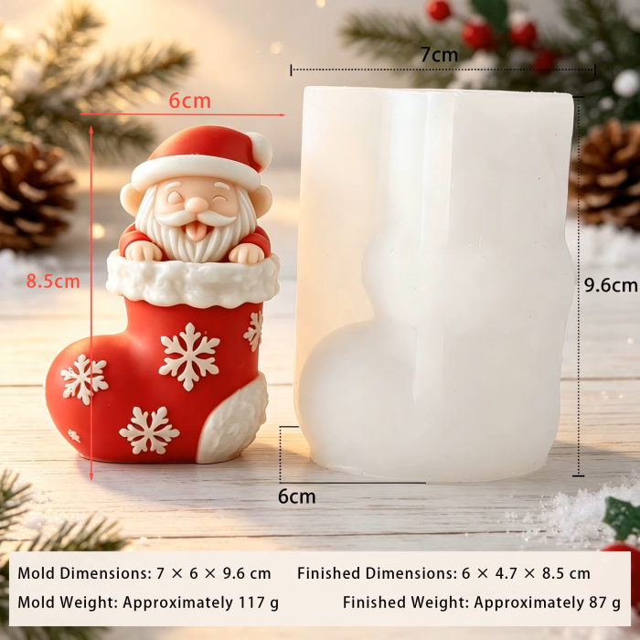 Matriță din silicon pentru lumânări de Crăciun – model decorativ de iarnă [5]