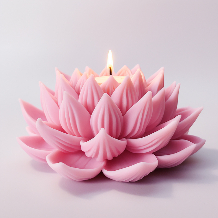 Matrita de silicon, Milmatt, Floare Lotus, pentru lumanari, non toxic [1]