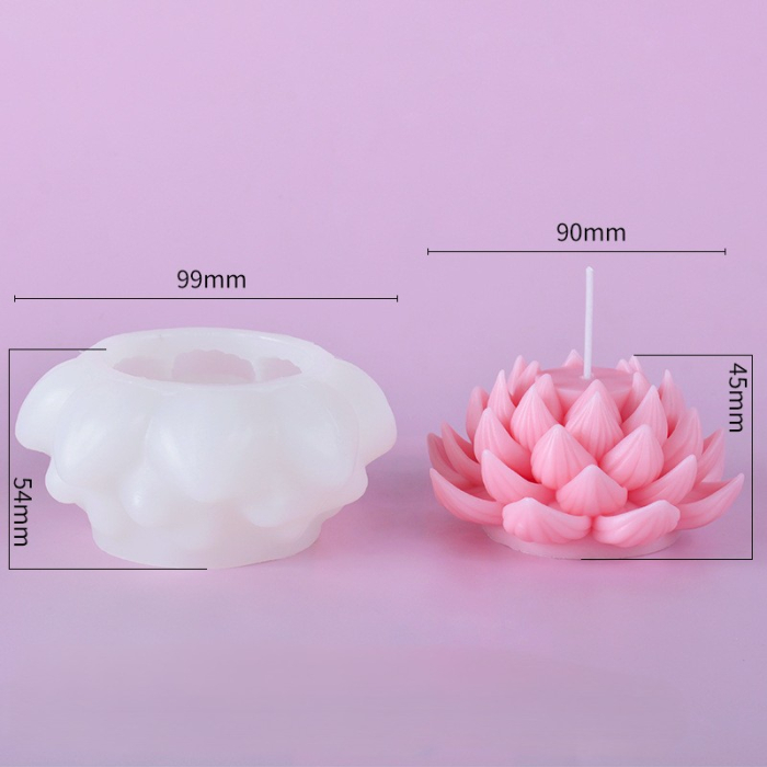 Matrita de silicon, Milmatt, Floare Lotus, pentru lumanari, non toxic [2]