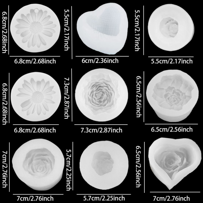 Set 9 matrite flori, Milmatt,  pentru lumanari [2]