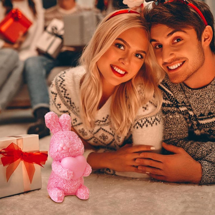 Matrita de silicon, Milmatt, Iepuras cu trandafiri, pentru lumanari [3]