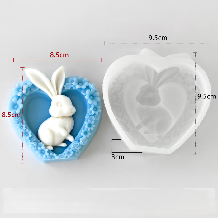 Matrita de silicon, Milmatt, Inima cu Iepuras 1 [3]