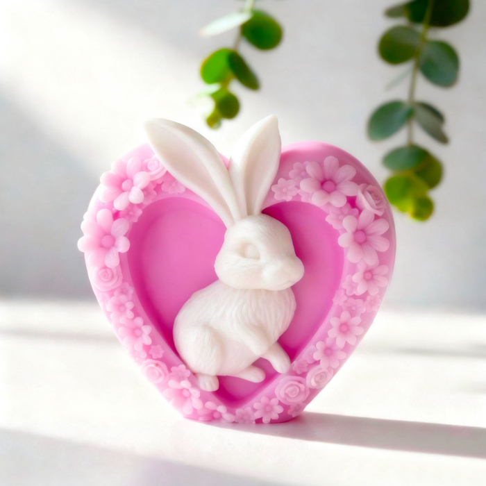 Matrita de silicon, Milmatt, Inima cu Iepuras 1 [2]