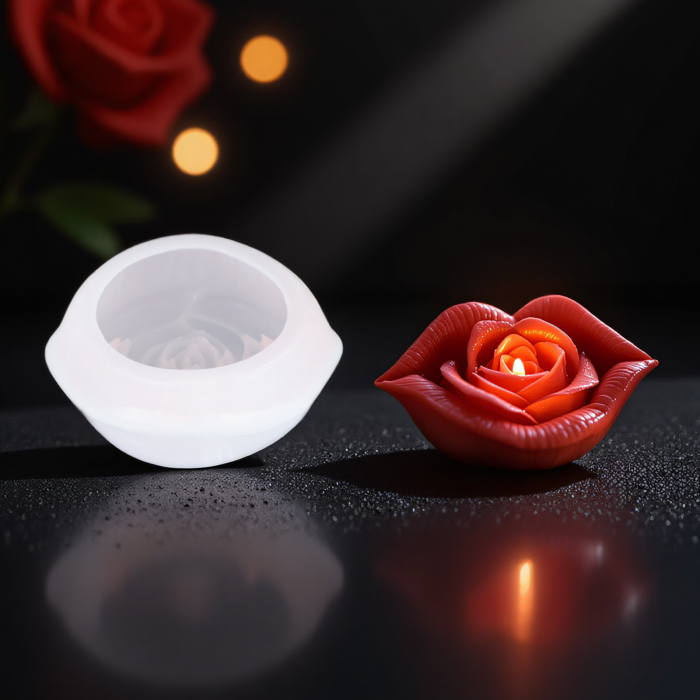 Matrita de silicon, Milmatt, Buze cu Trandafiri, pentru lumanari, non toxic [3]