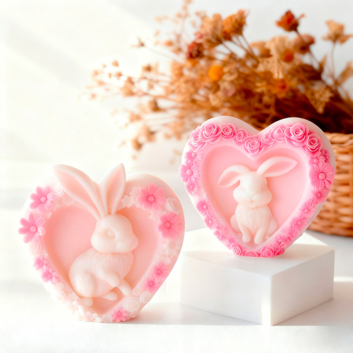 Matrita de silicon, Milmatt, Inima cu Iepuras 2 [4]