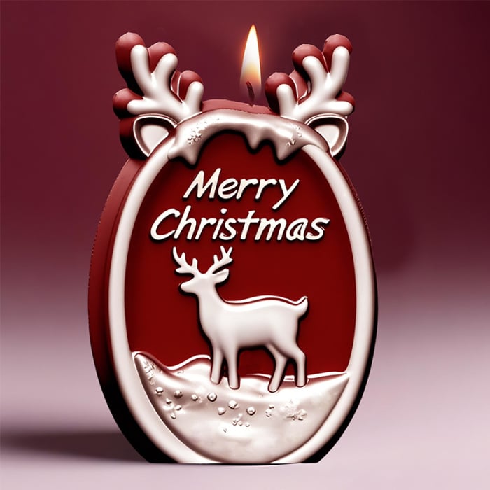 Matrita de silicon, Milmatt, Merry Christmas oval, pentru lumanari, non toxic [3]