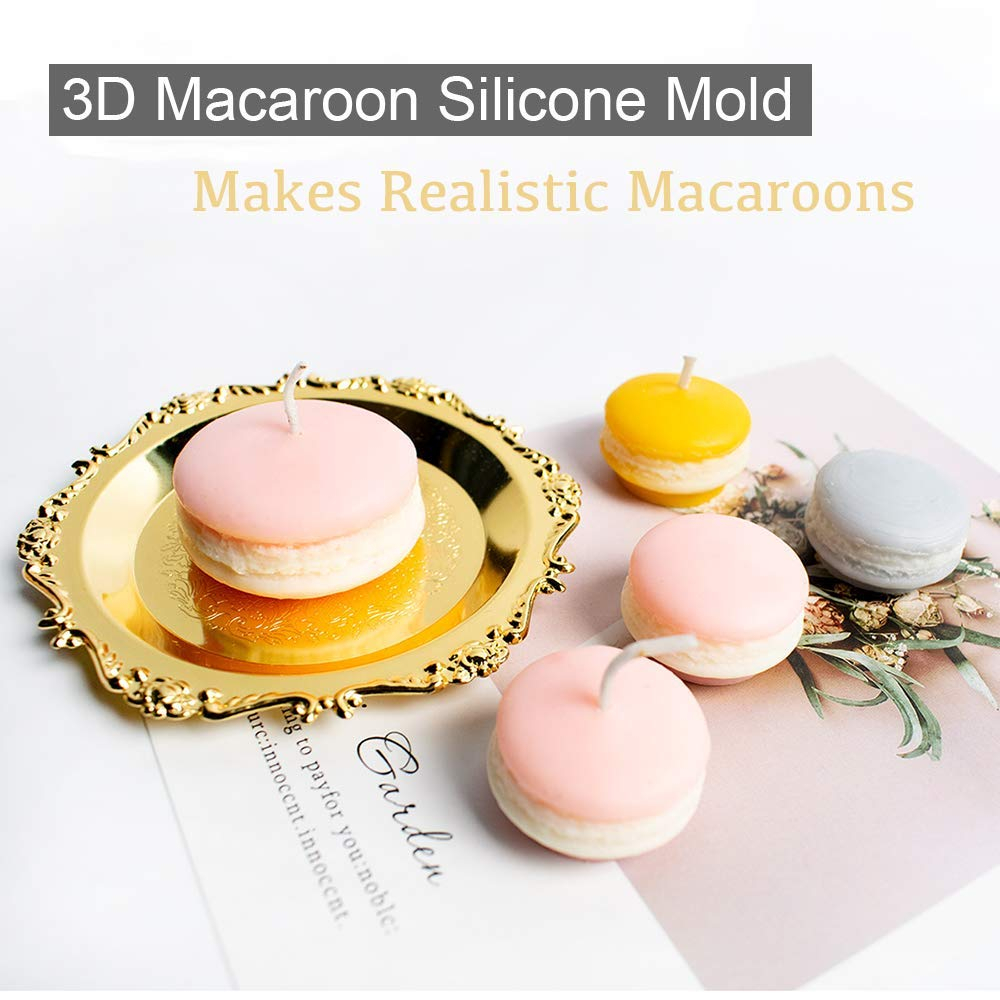 Matrita de silicon, Milmatt, Model 6 Macarons, pentru lumanari, silicon alimentar, non toxic, 130 x 87 mm [8]