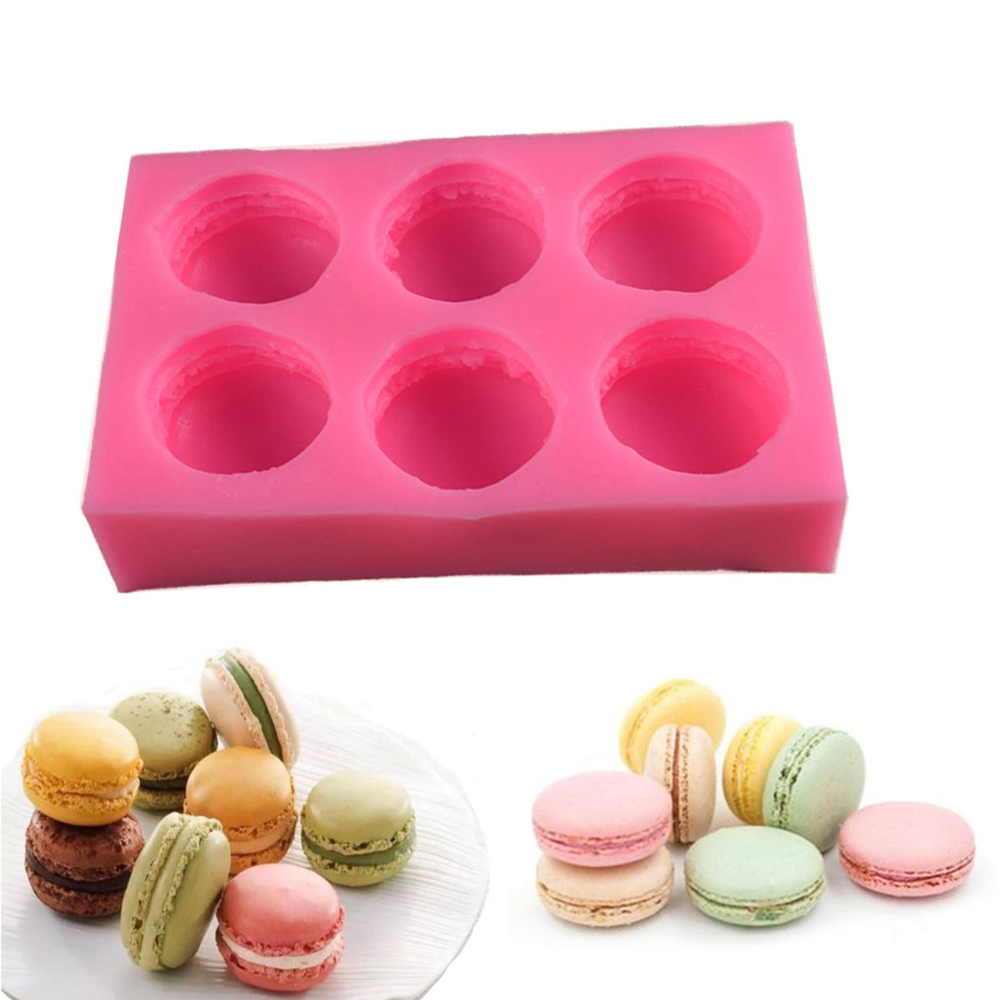 Matrita de silicon, Milmatt, Model 6 Macarons, pentru lumanari, silicon alimentar, non toxic, 130 x 87 mm [9]