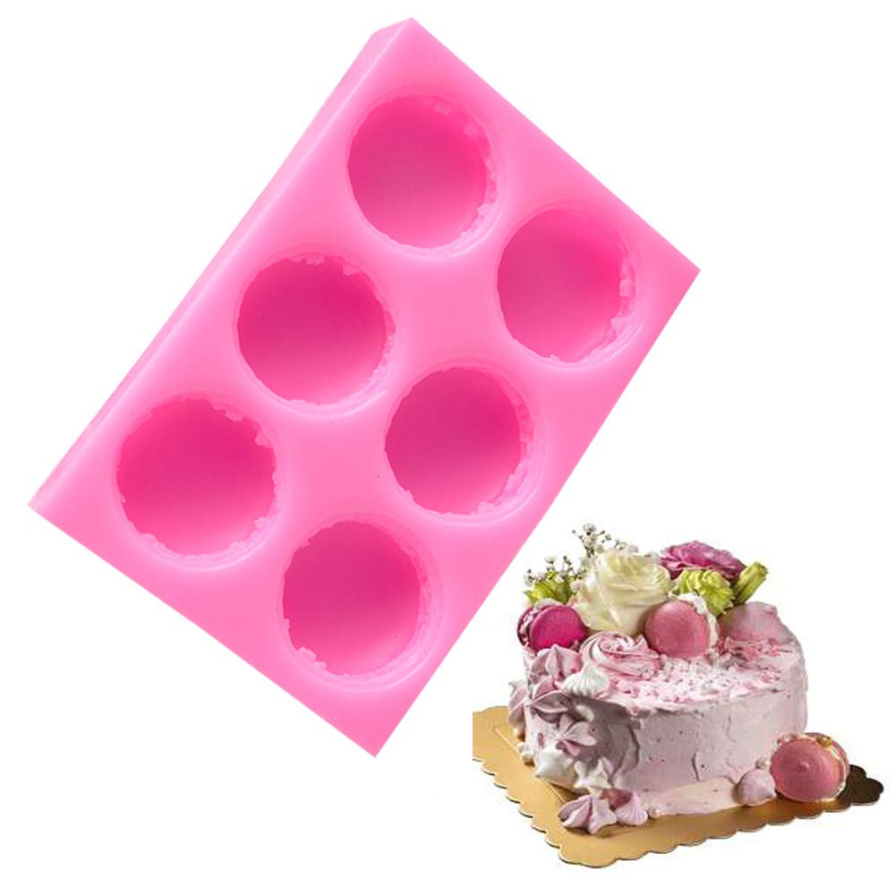 Matrita de silicon, Milmatt, Model 6 Macarons, pentru lumanari, silicon alimentar, non toxic, 130 x 87 mm [7]