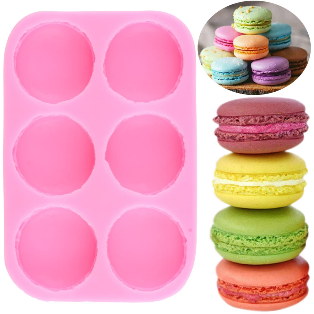 Matrita de silicon, Milmatt, Model 6 Macarons, pentru lumanari, silicon alimentar, non toxic, 130 x 87 mm [4]