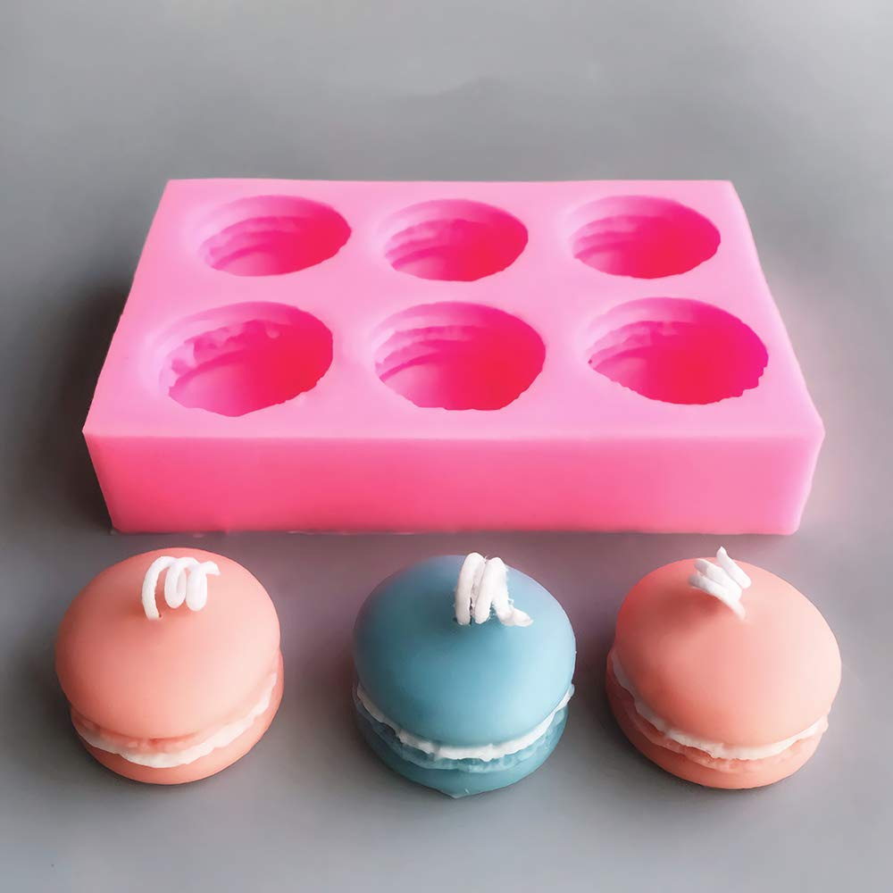 Matrita de silicon, Milmatt, Model 6 Macarons, pentru lumanari, silicon alimentar, non toxic, 130 x 87 mm [1]