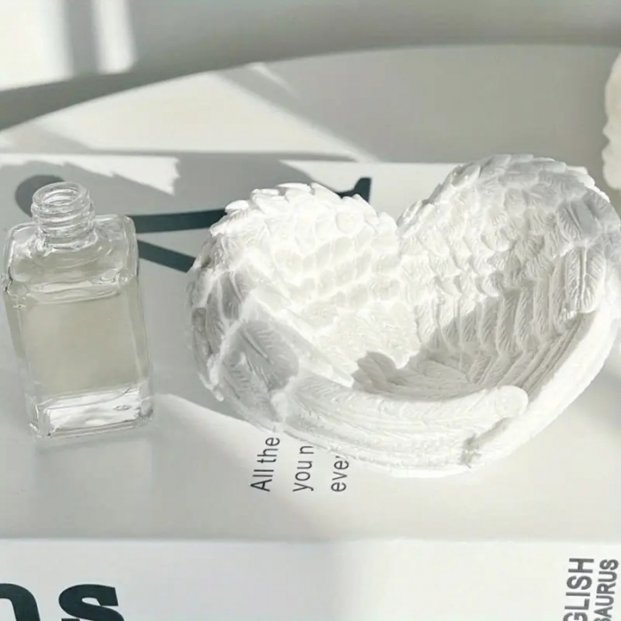 Matrita de silicon, Milmatt, Model Aripi de inger, pentru lumanari si praf ceramic, silicon alimentar, non toxic [3]