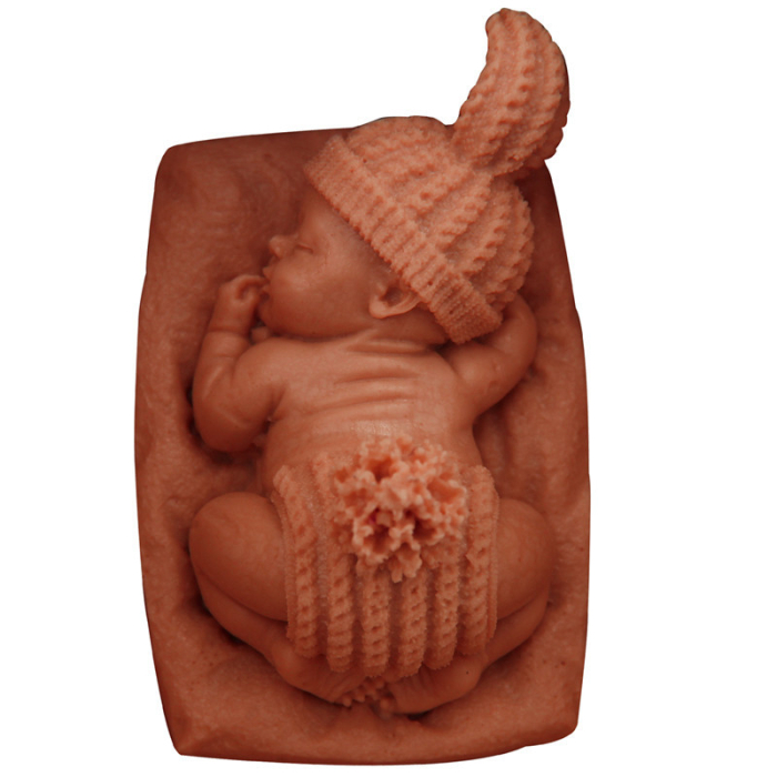 Matrita de silicon, Milmatt, Model Bebelus pe perna, pentru lumanari, silicon alimentar, non toxic [8]