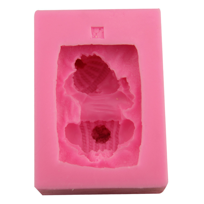 Matrita de silicon, Milmatt, Model Bebelus pe perna, pentru lumanari, silicon alimentar, non toxic [9]