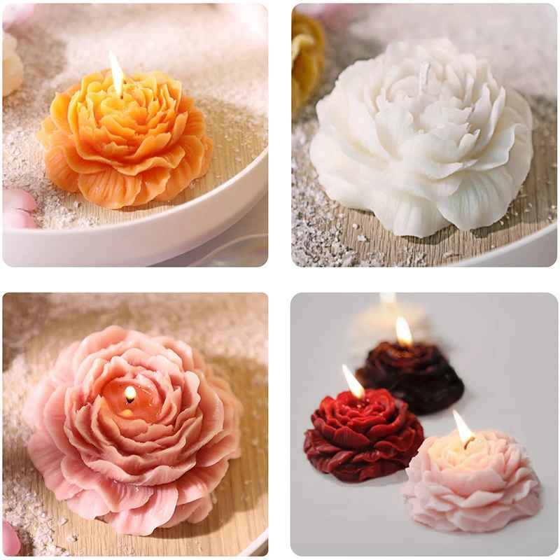 Matrita de silicon, Milmatt, Model Bujor, pentru lumanari, 90 x 40 mm [3]