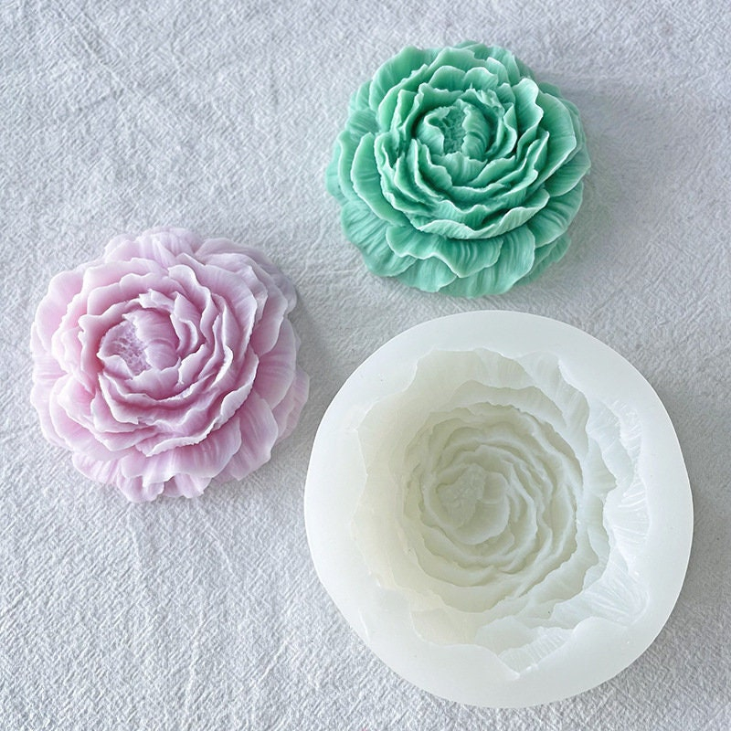 Matrita de silicon, Milmatt, Model Bujor, pentru lumanari, silicon alimentar, non toxic, 96 x 96 x 37 mm [5]