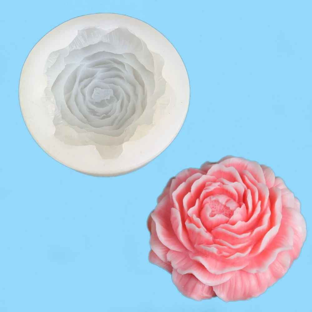 Matrita de silicon, Milmatt, Model Bujor, pentru lumanari, silicon alimentar, non toxic, 96 x 96 x 37 mm [2]