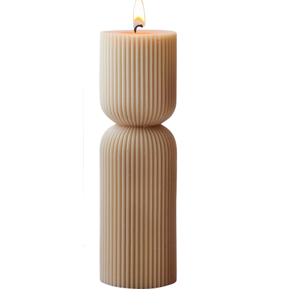Matrita de silicon, Milmatt, Model Cilindru Elegant, pentru lumanari, silicon alimentar, non toxic, 73 x 73 x 145 mm [1]