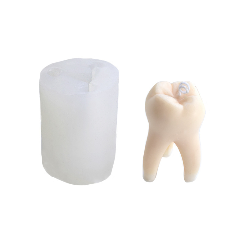 Matrita de silicon, Milmatt, Model dinte, pentru lumanari, silicon alimentar, non toxic, 11 x 7 cm [6]