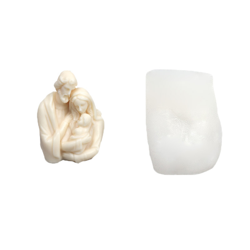 Matrita de silicon, Milmatt, Model Familie mare Fecioara Maria, pentru lumanari, silicon alimentar, non toxic, 12.5 x 14.8 cm [5]