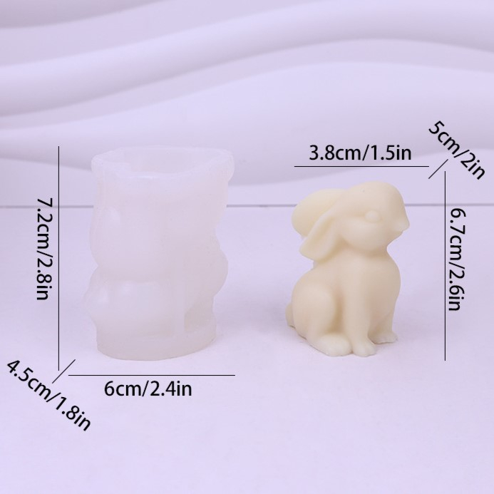 Matrita de silicon, Milmatt, Model iepuras de Paste, pentru lumanari, silicon alimentar, non toxic, 72 x 60 mm [3]