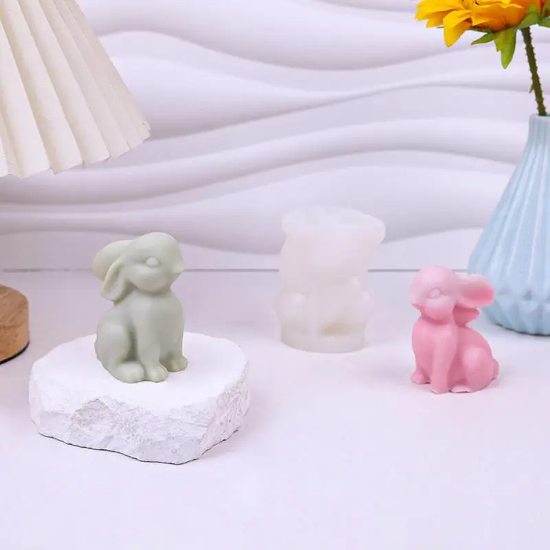 Matrita de silicon, Milmatt, Model iepuras de Paste, pentru lumanari, silicon alimentar, non toxic, 72 x 60 mm [6]