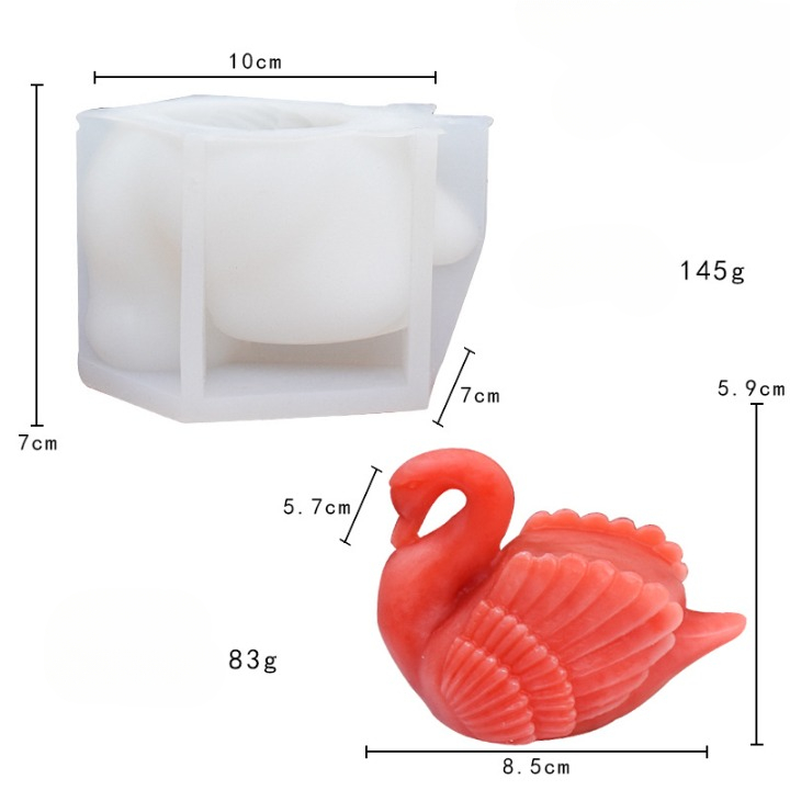 Matrita de silicon, Milmatt, Model lebada pentru lumanari, silicon alimentar, non toxic, 7 x 10 cm [6]