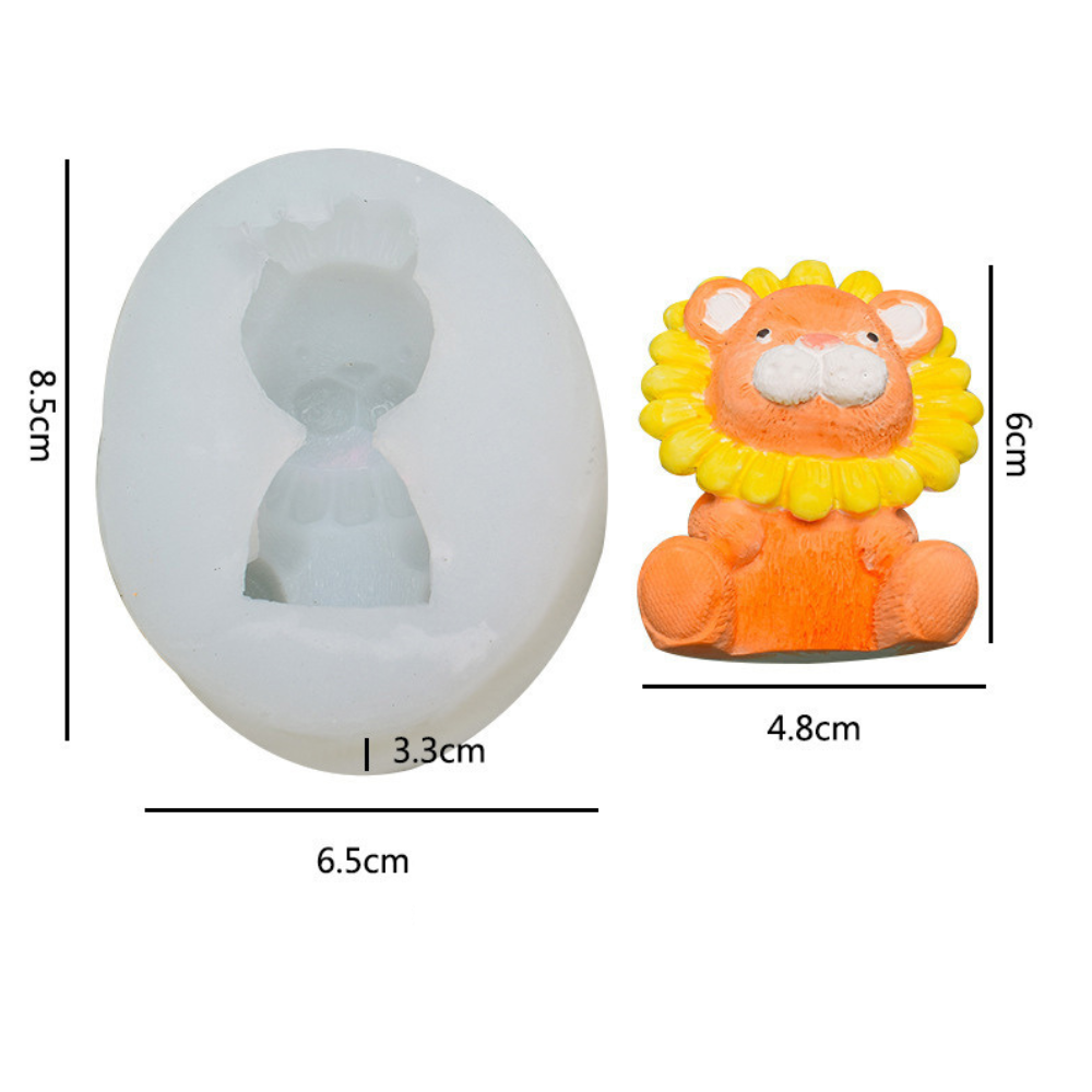 Matrita de silicon, Milmatt, Model leu, pentru lumanari, silicon alimentar, non toxic, 85 x 65 x 35 mm [5]