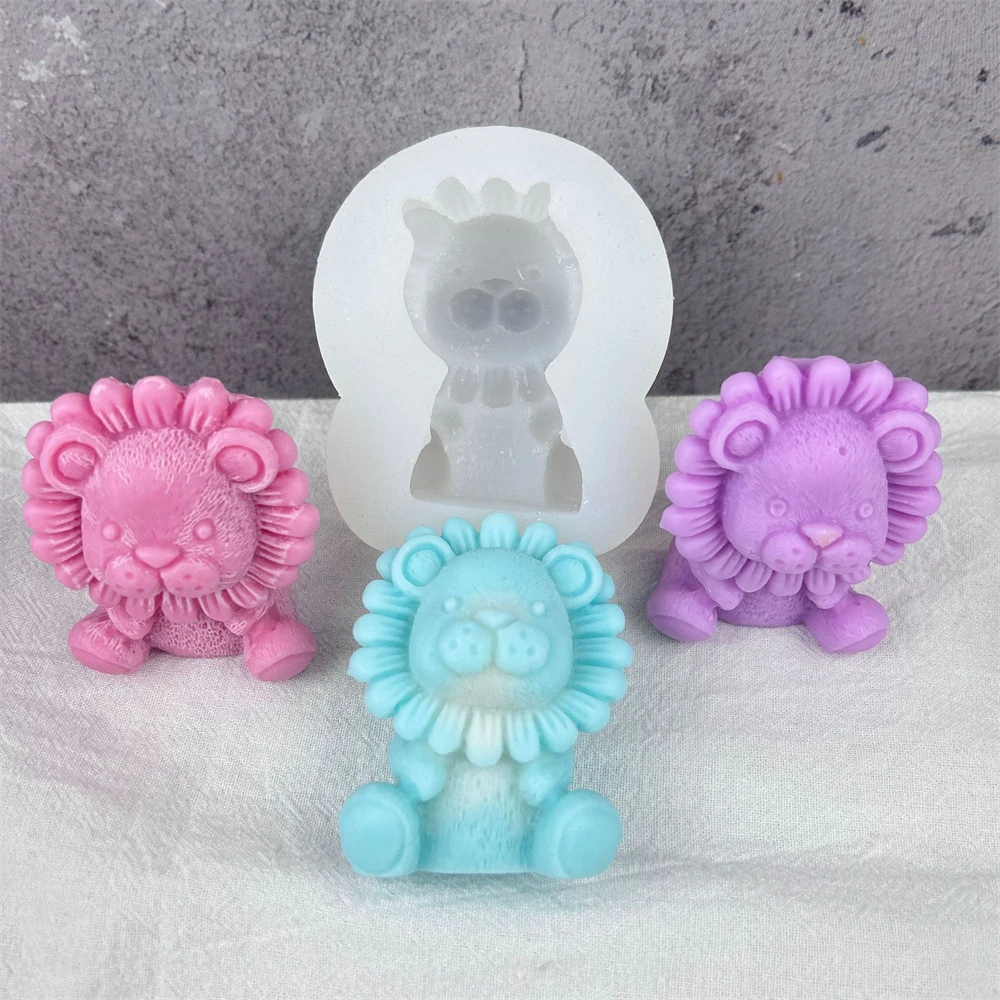 Matrita de silicon, Milmatt, Model leu, pentru lumanari, silicon alimentar, non toxic, 85 x 65 x 35 mm [3]