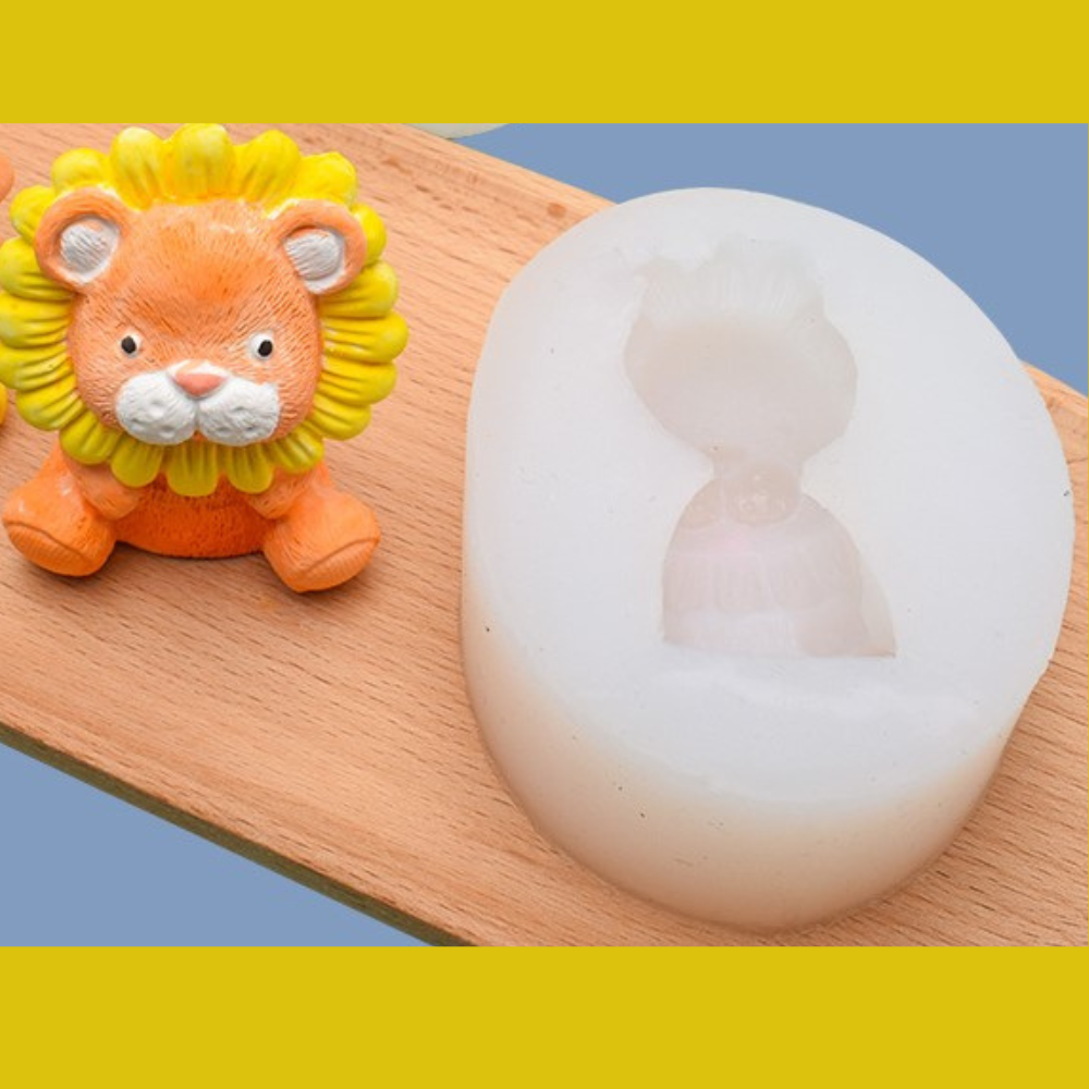 Matrita de silicon, Milmatt, Model leu, pentru lumanari, silicon alimentar, non toxic, 85 x 65 x 35 mm [7]