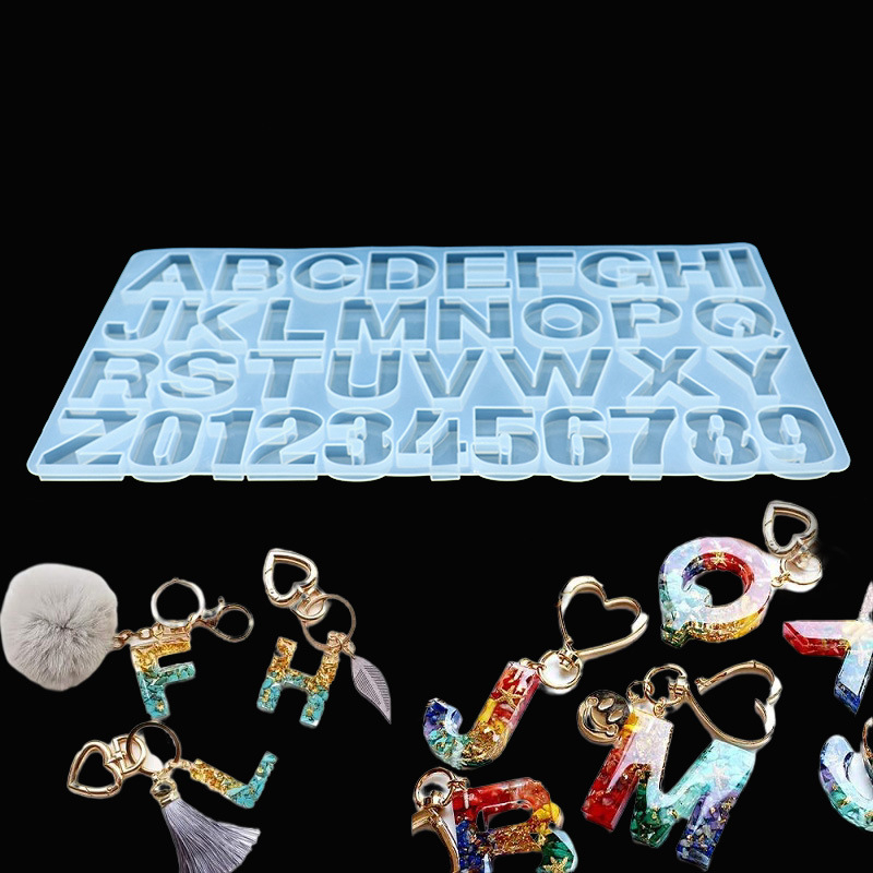 Matrita de silicon, Milmatt, Model Litere si Cifre, pentru rasina epoxidica, silicon alimentar, non toxic, 195 x 360 mm [4]