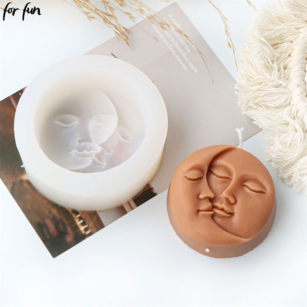 Matrita de silicon, Milmatt, Model Luna si Soare, pentru lumanari, silicon alimentar, non toxic, 75 x 30 mm [6]