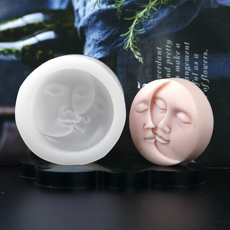 Matrita de silicon, Milmatt, Model Luna si Soare, pentru lumanari, silicon alimentar, non toxic, 75 x 30 mm [5]